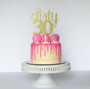 30th birthday cake toppers - Dirty 30 gold glitter cake topper & 29 again ✨️